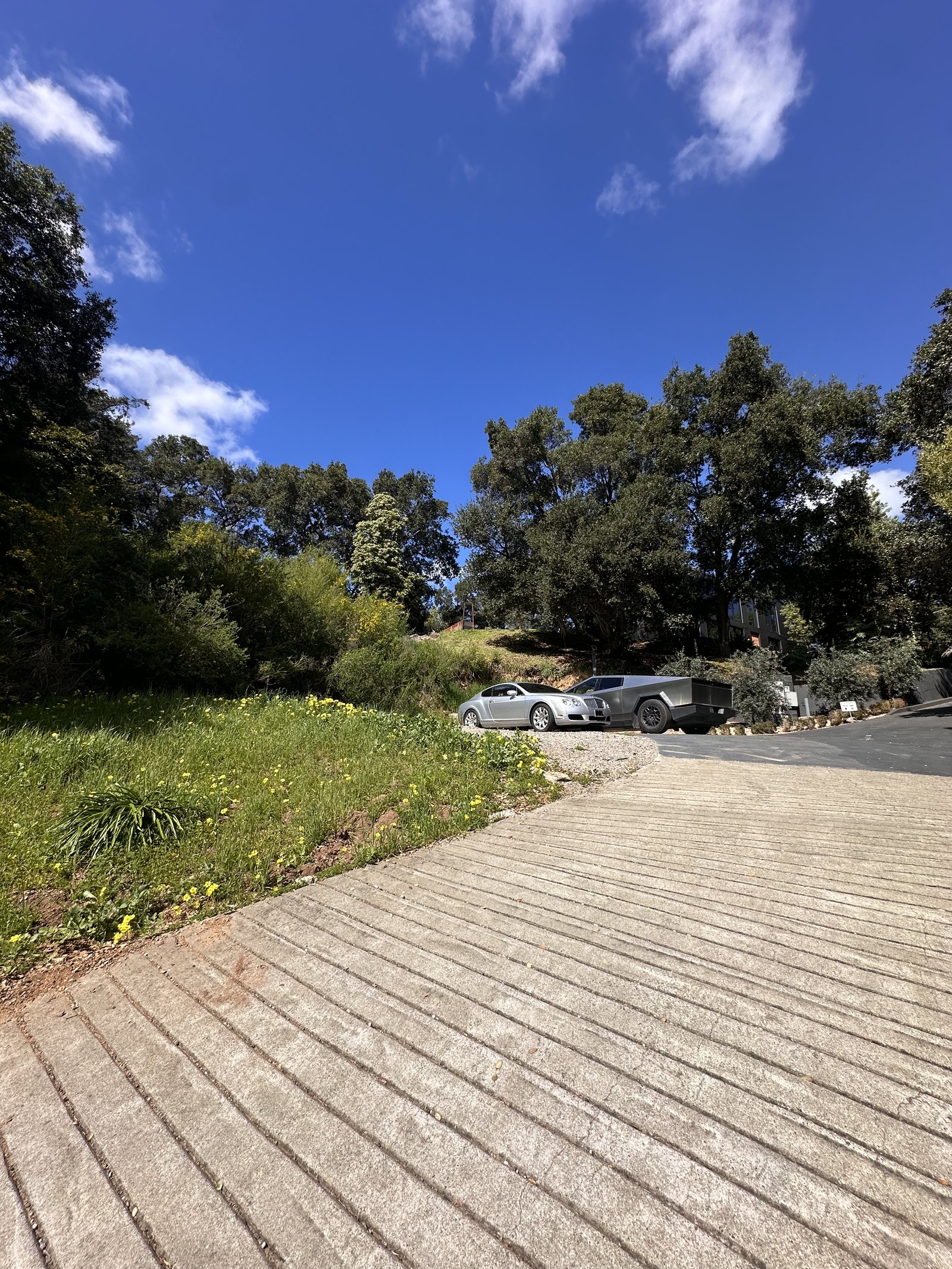 View up the hillside from the building pad at 0 Frye Street, Oakland Hills